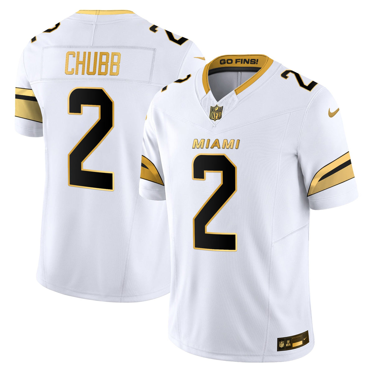 Men's Miami Dolphins 2025 "Rivalries" Gold Vapor Limited Jersey - All Stitched