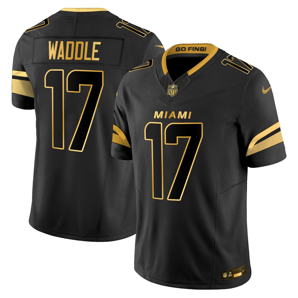 Men's Miami Dolphins 2025 "Rivalries" Gold Vapor Limited Jersey - All Stitched