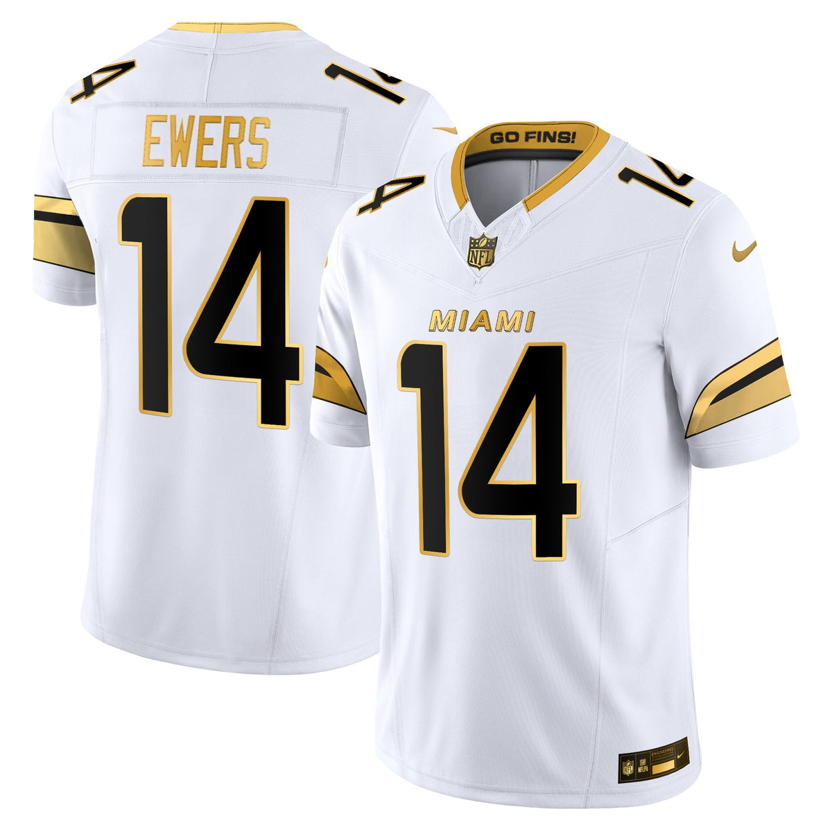 Men's Miami Dolphins 2025 "Rivalries" Gold Vapor Limited Jersey - All Stitched