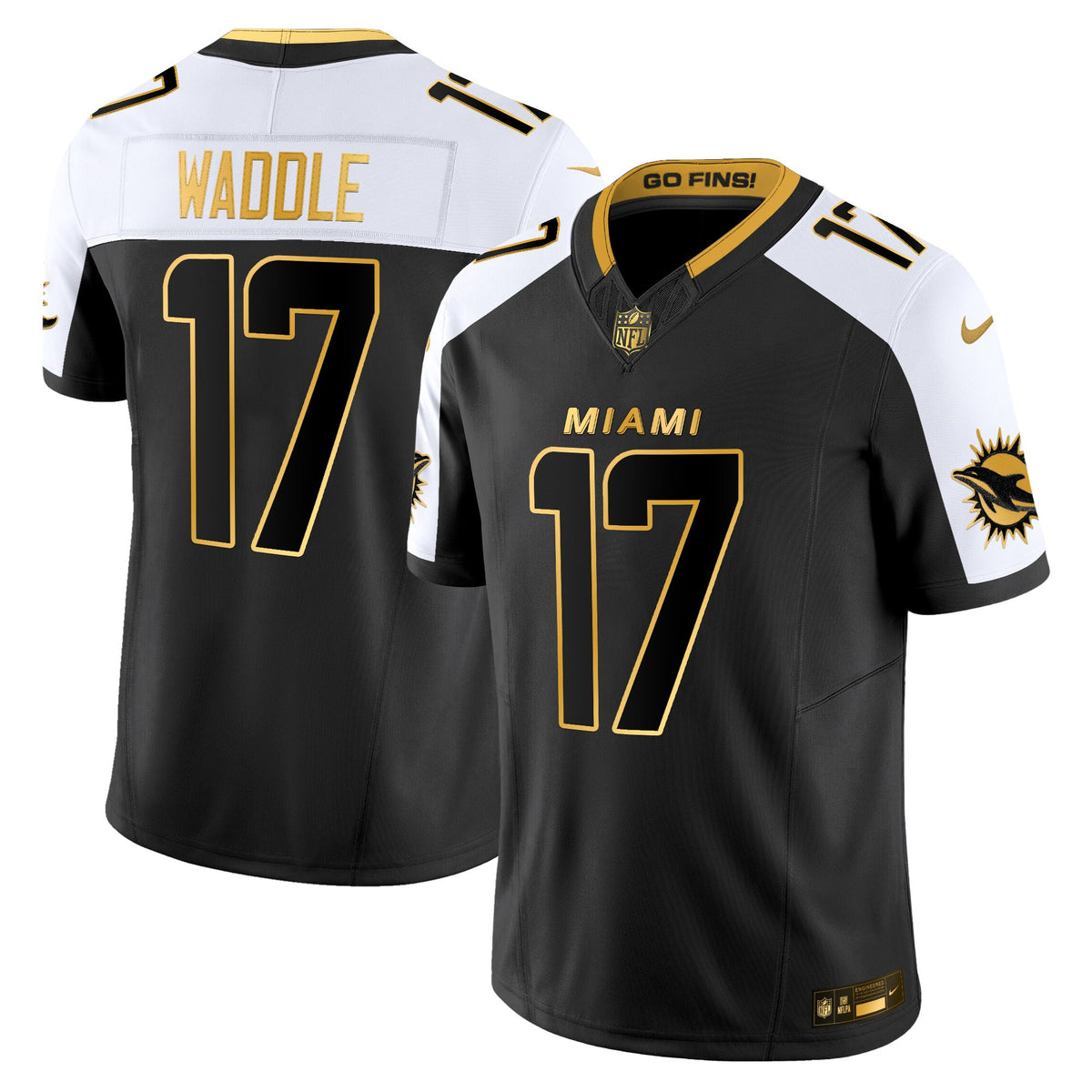 Men's Miami Dolphins 2025 "Rivalries" Gold Vapor Limited Jersey - All Stitched