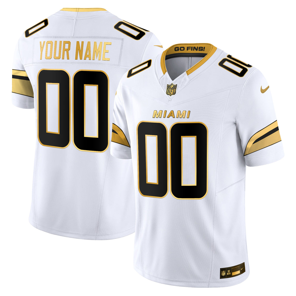Miami Dolphins 2025 "Rivalries" Gold Vapor Limited Custom Jersey - All Stitched