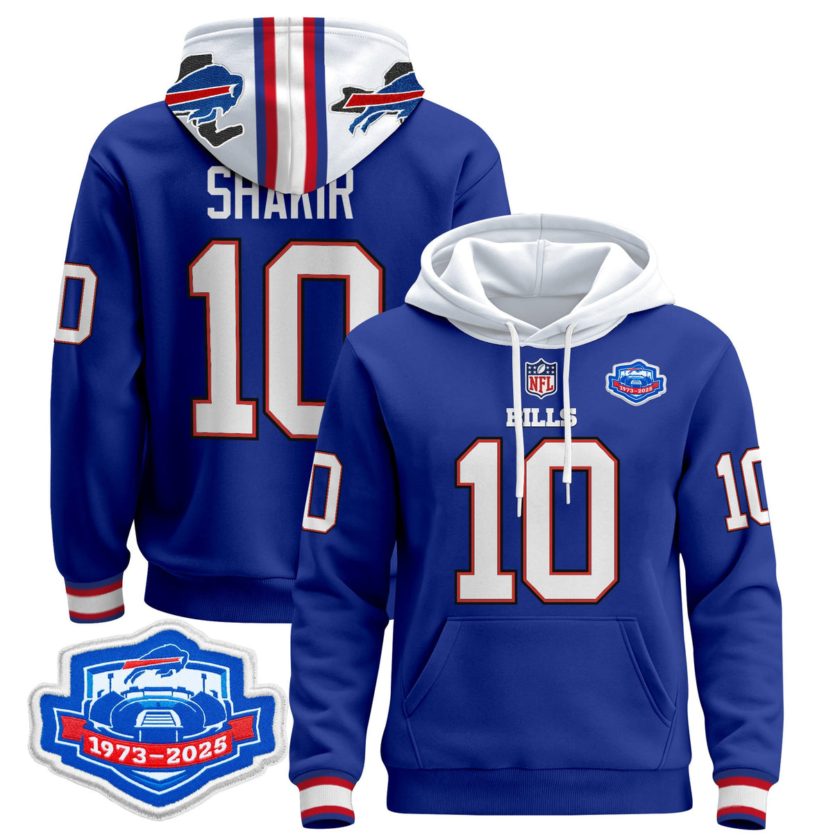 Men's Buffalo Bills 2025 Farewell Season Patch Pullover Hoodie - All Stitched