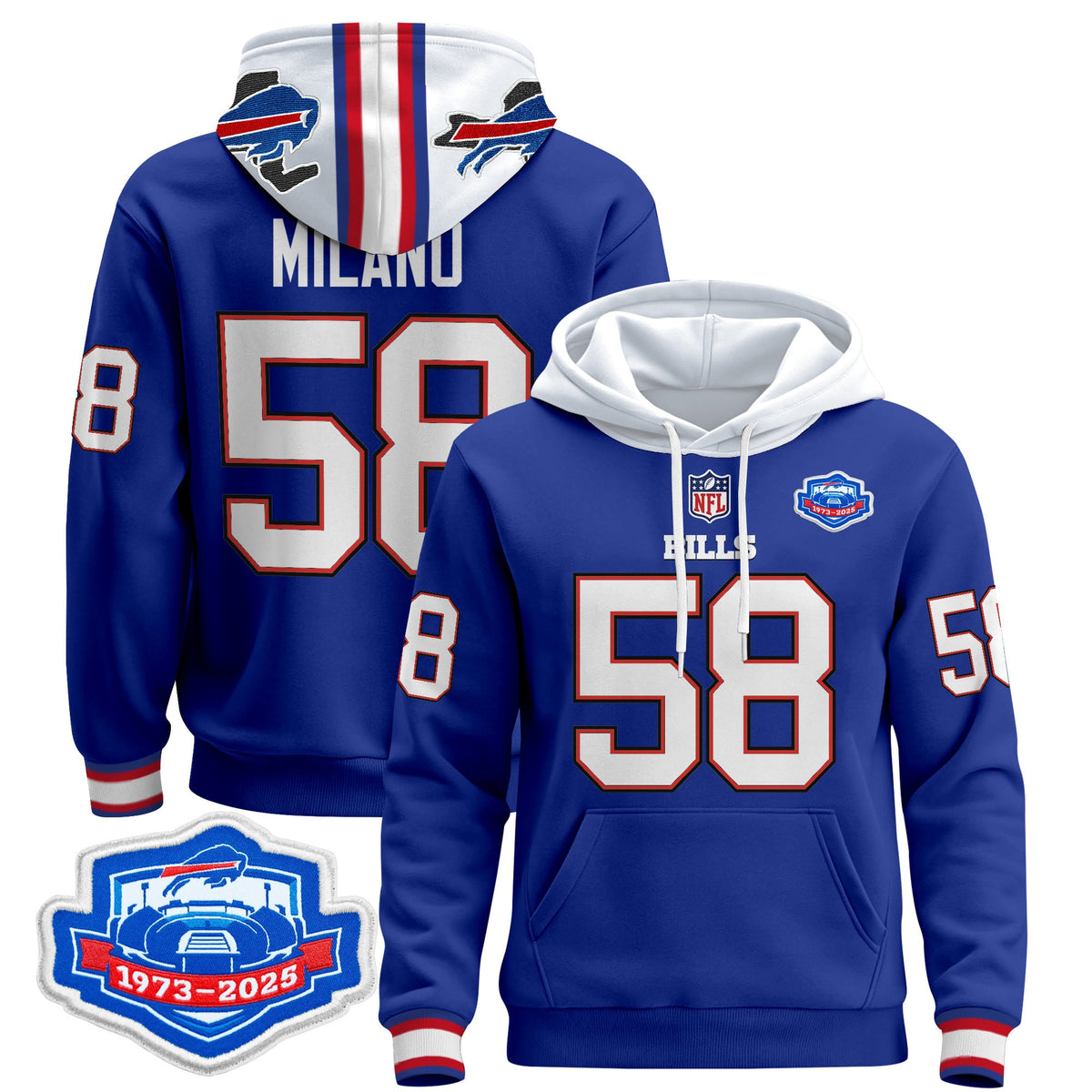 Men's Buffalo Bills 2025 Farewell Season Patch Pullover Hoodie - All Stitched