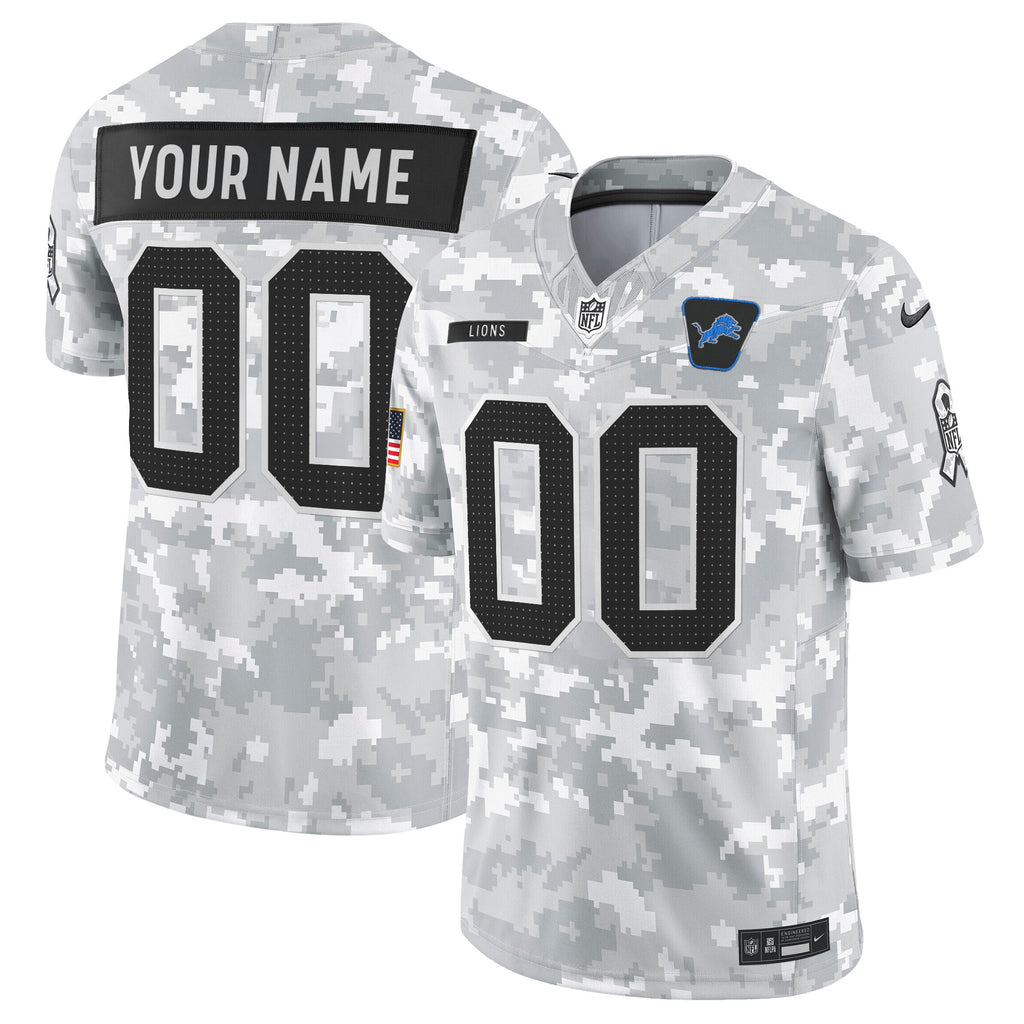 Detroit Lions 2025 Salute to Service Vapor Limited Custom Jersey - All Stitched