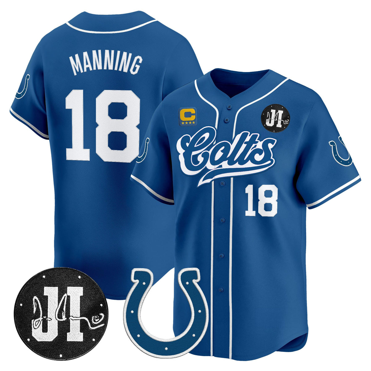 Men's Indianapolis Colts 2025 Jim Irsay Patch Vapor Baseball Jersey - All Stitched