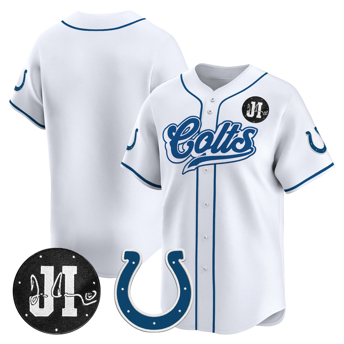 Men's Indianapolis Colts 2025 Jim Irsay Patch Vapor Baseball Jersey - All Stitched
