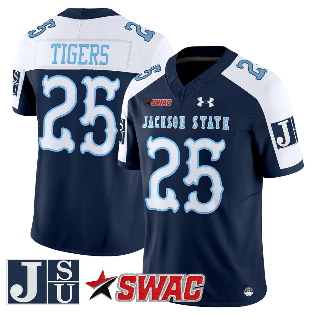 Men's Jackson State Tigers 2025 Vapor Limited Jersey V2 - All Stitched