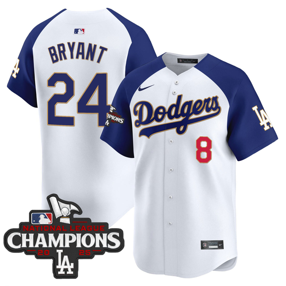 Men's Dodgers 2025 National League Champions Vapor Premier Limited Jersey - All Stitched