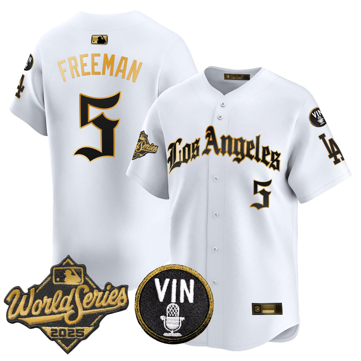 Men's Dodgers 2025 World Series Vapor Premier Limited Jersey - LA Gothic Edition - All Stitched