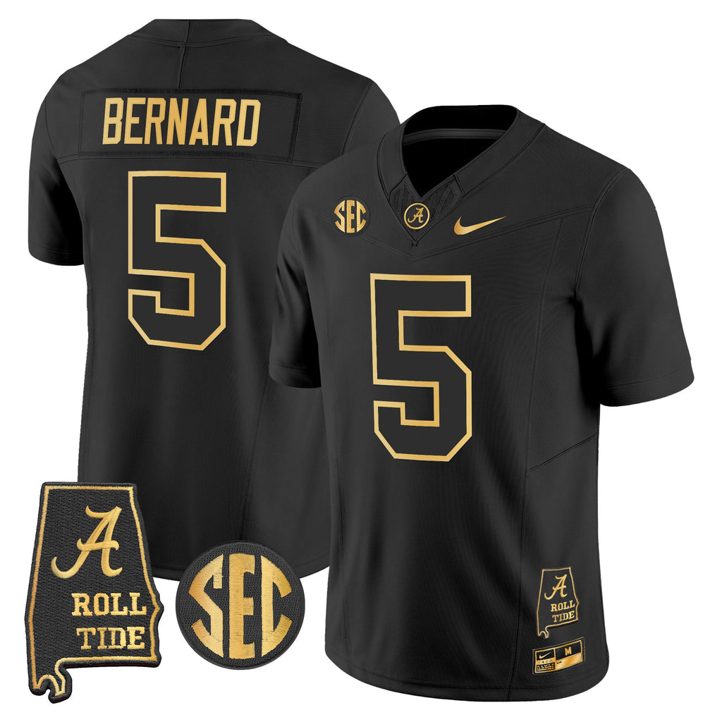 Men's Alabama Crimson Tide 2025 Gold Vapor Limited Jersey - Alabama Map - All Stitched