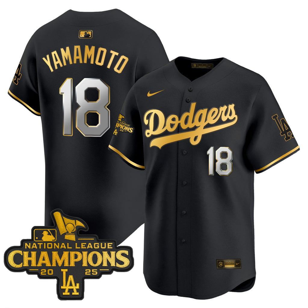 Men's Dodgers 2025 National League Champions Vapor Premier Limited Jersey - All Stitched
