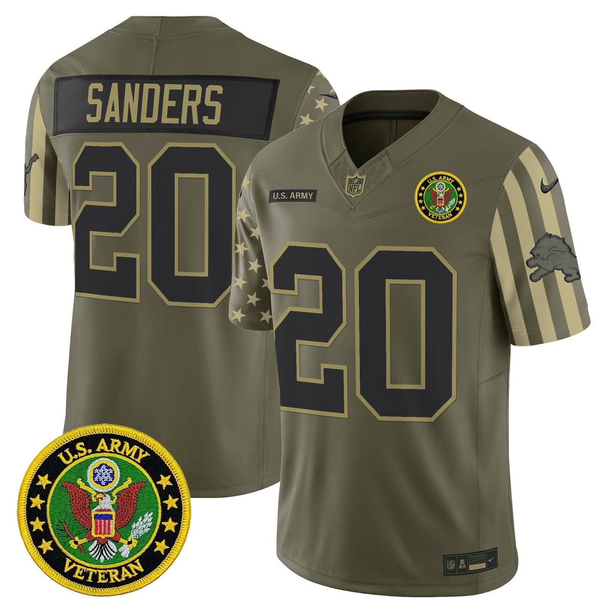 Men's Detroit Lions x U.S. Military Veteran Vapor Limited Jersey - All Stitched