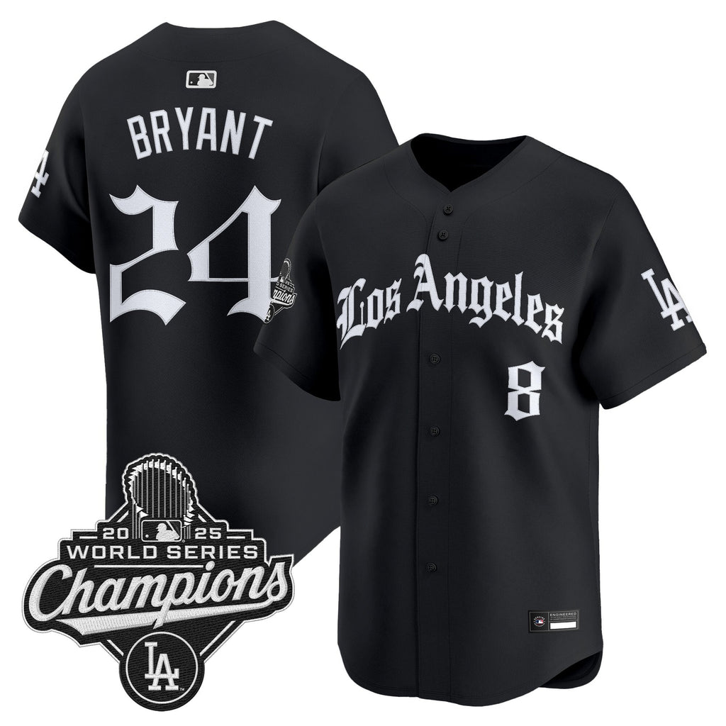 Men's Dodgers 2025 World Series Champions Vapor Premier Limited Jersey V2 - LA Gothic Edition - All Stitched
