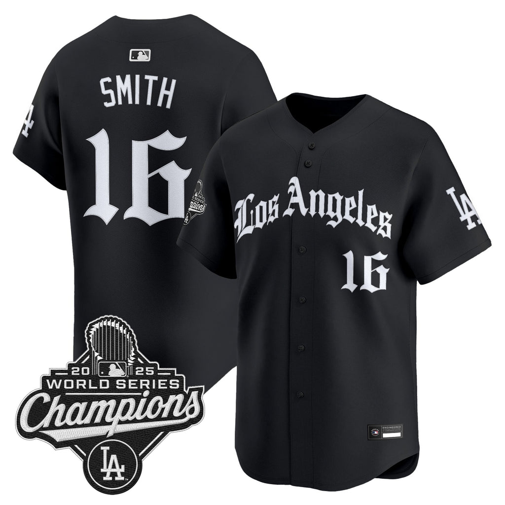 Men's Dodgers 2025 World Series Champions Vapor Premier Limited Jersey V2 - LA Gothic Edition - All Stitched