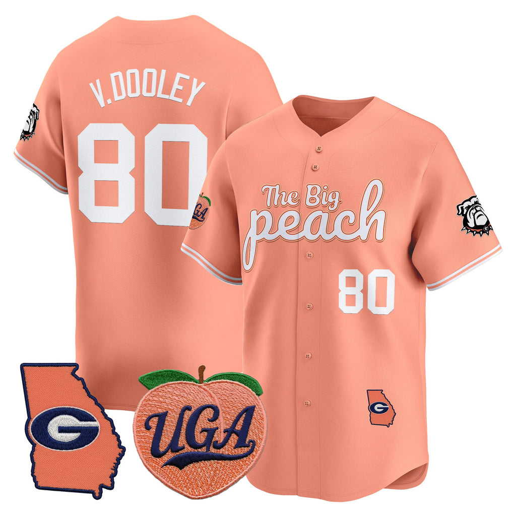 Men's Georgia Bulldogs The Big Peach Vapor Baseball Jersey - All stitched