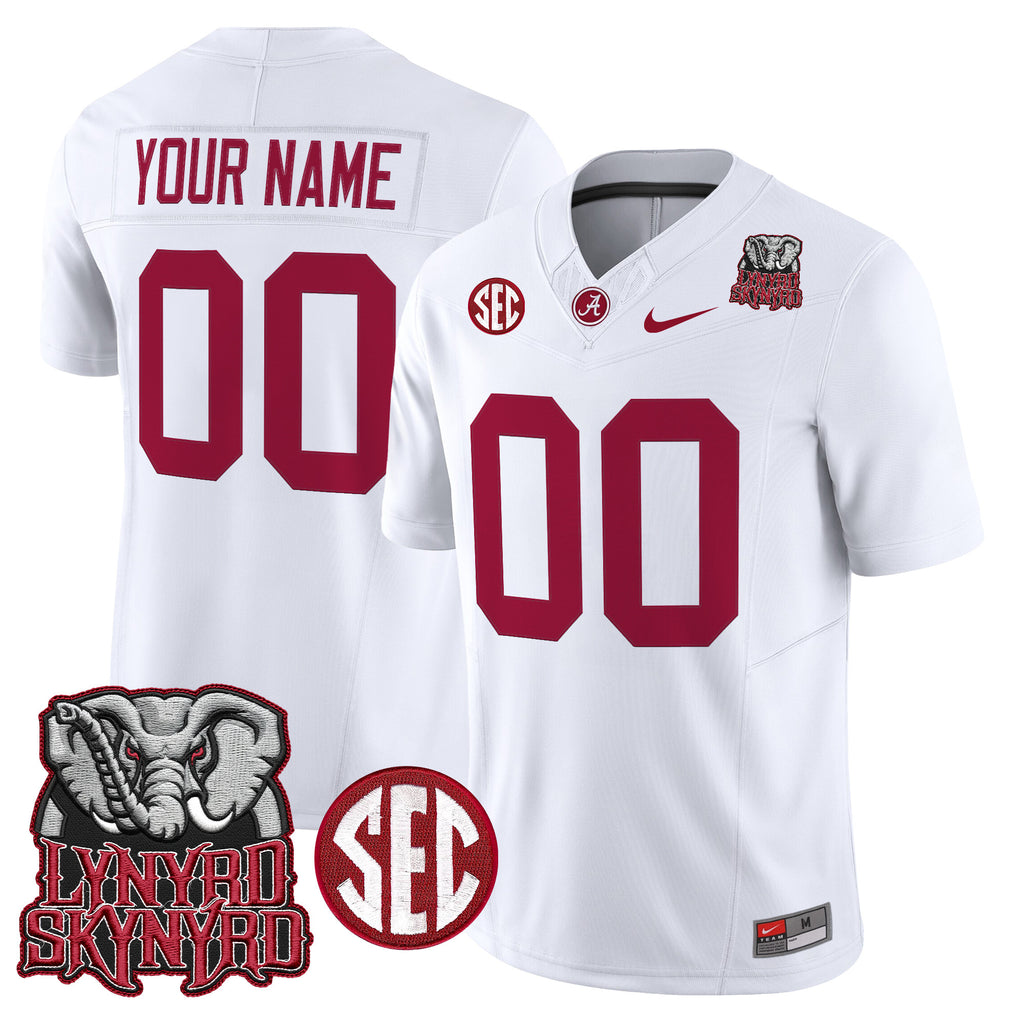 Alabama Crimson Tide x Lynyrd Skynyrd Vapor Limited Custom Jersey - Alabama Map - All Stitched
