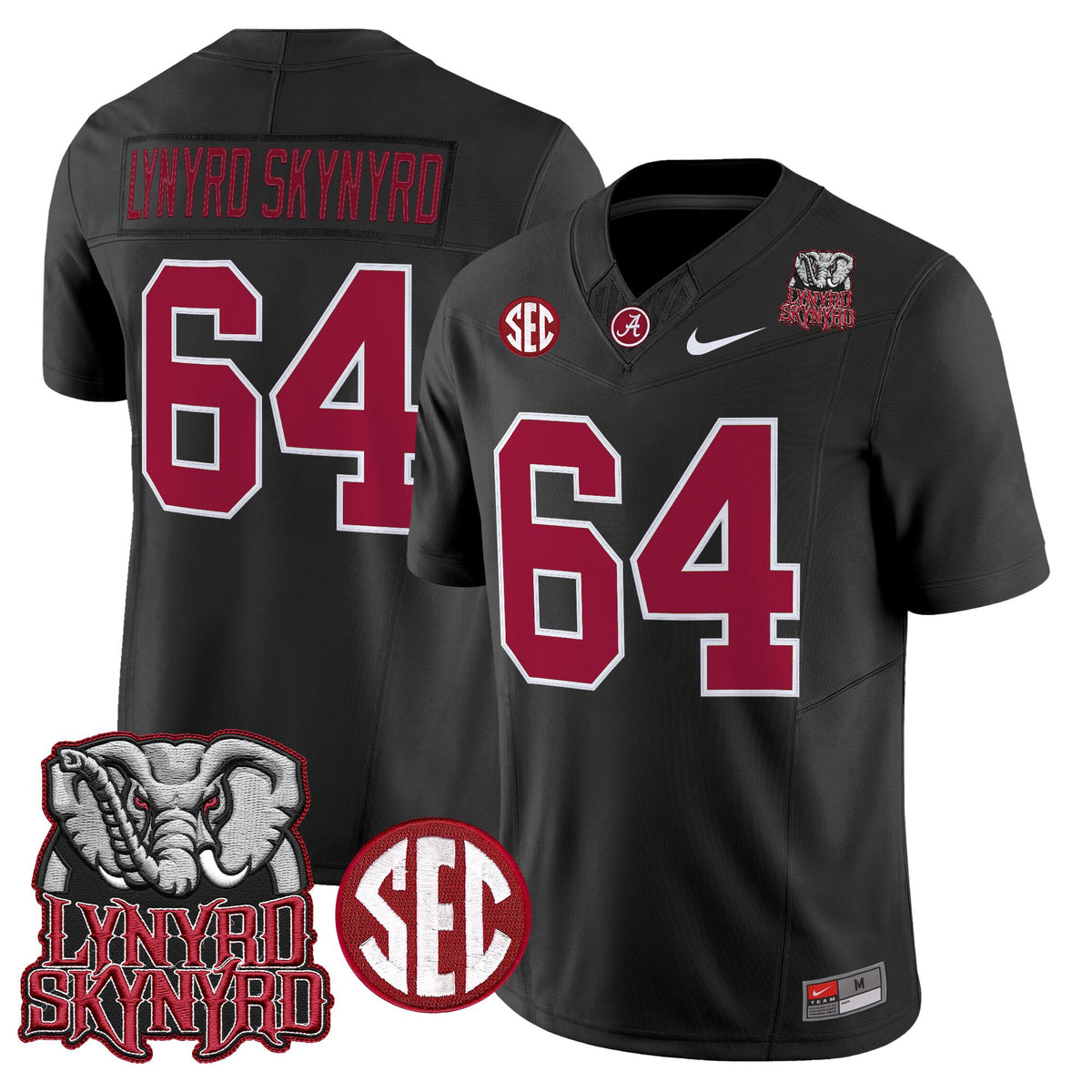 Men's Alabama Crimson Tide x Lynyrd Skynyrd Vapor Limited Jersey - Alabama Map - All Stitched