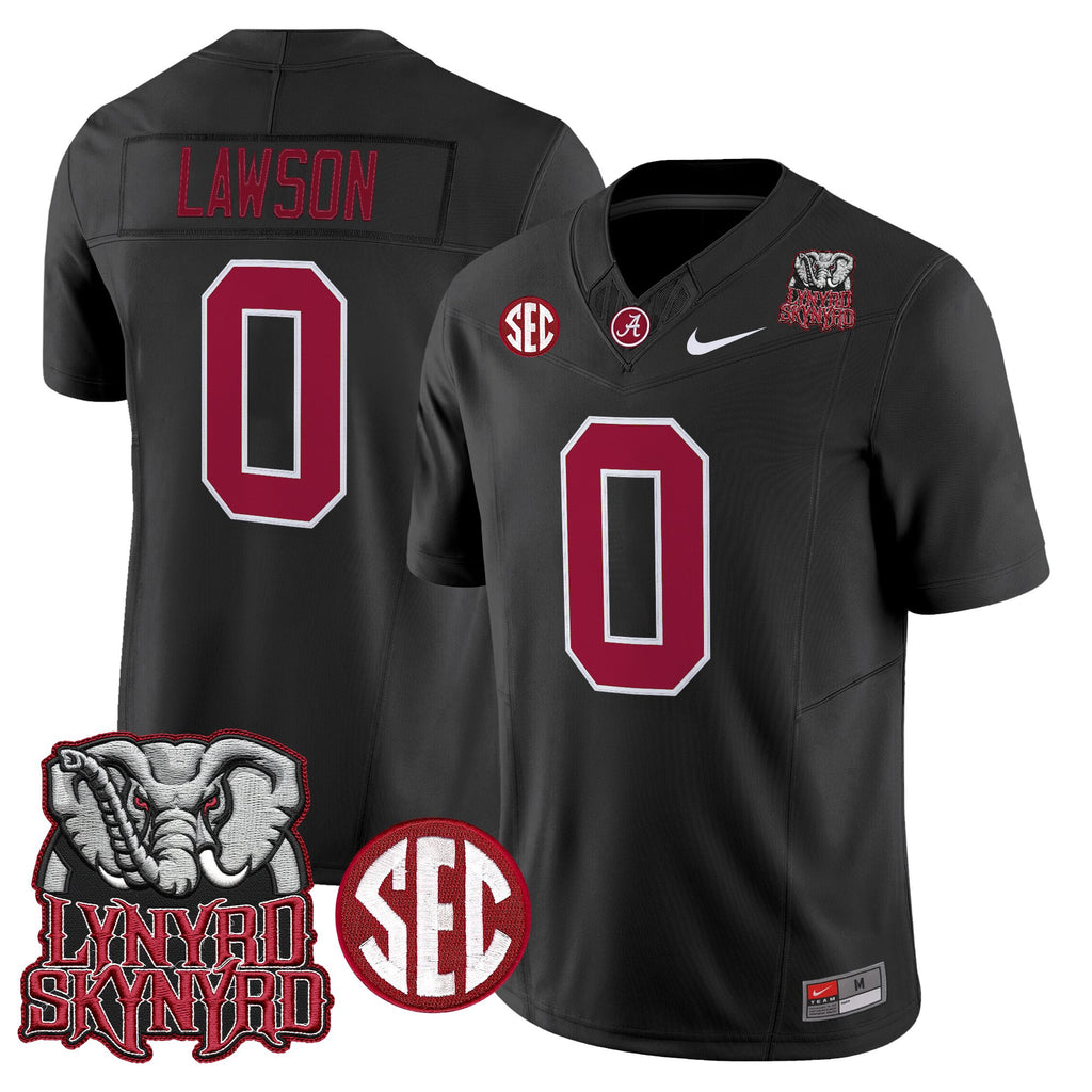 Men's Alabama Crimson Tide x Lynyrd Skynyrd Vapor Limited Jersey - Alabama Map - All Stitched