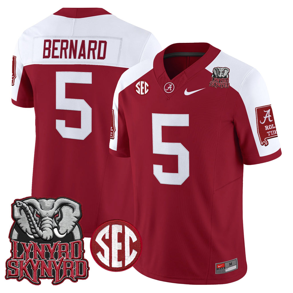 Men's Alabama Crimson Tide x Lynyrd Skynyrd Vapor Limited Jersey - Alabama Map - All Stitched