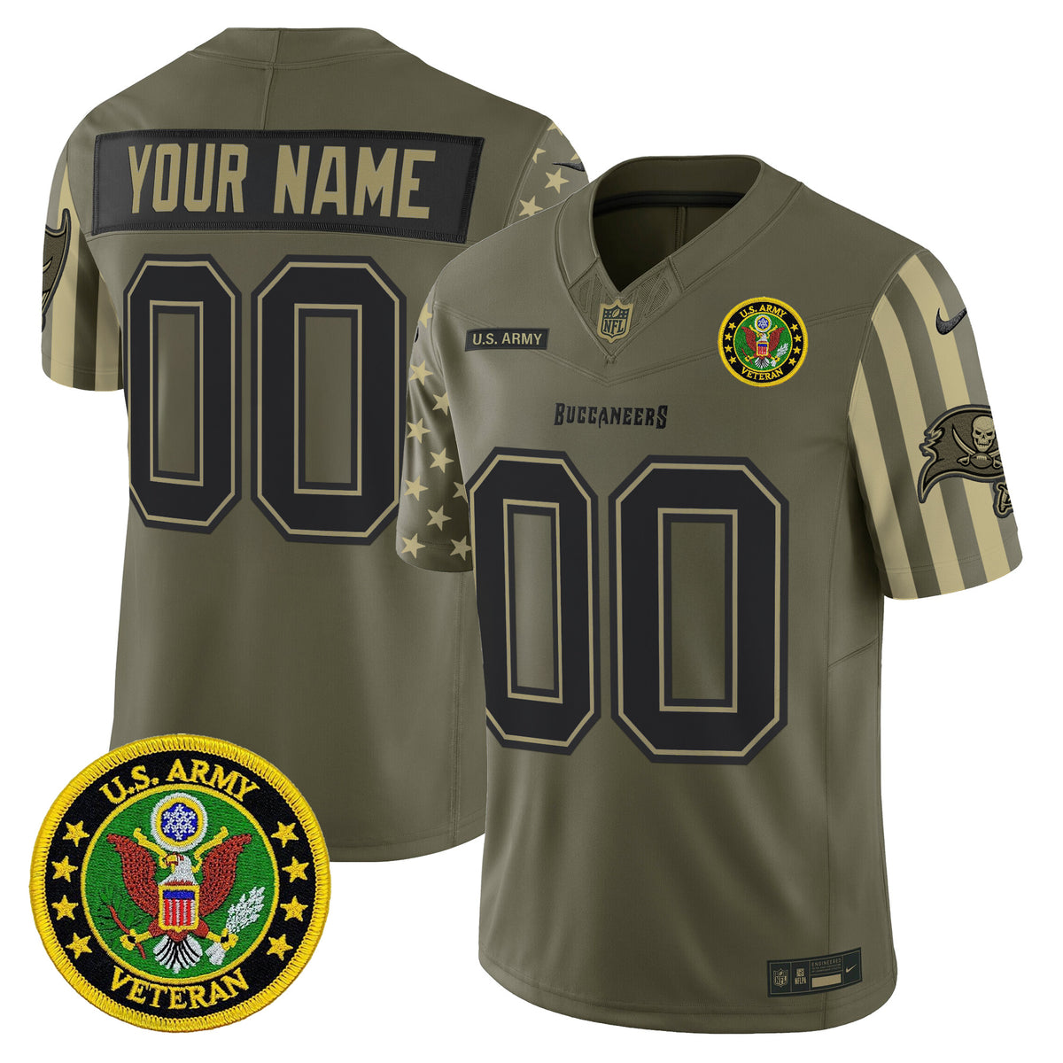 Tampa Bay Buccaneers x U.S. Military Veteran Vapor Limited Custom Jersey - All Stitched
