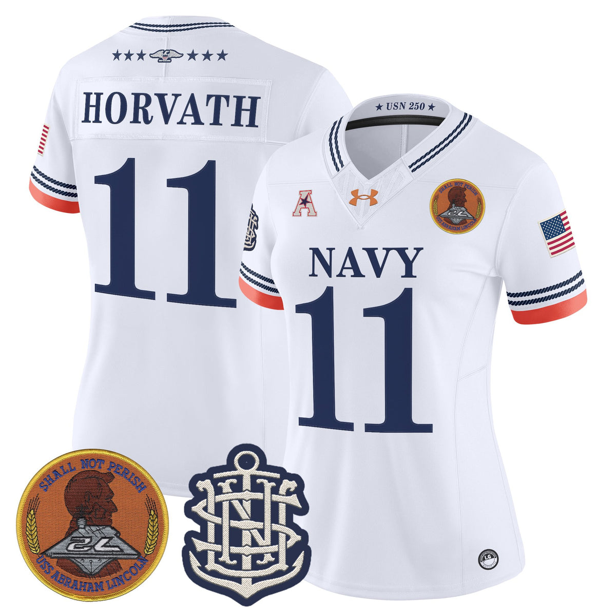 Women's Navy Midshipmen 250th Anniversary Vapor Limited Jersey - Stitched