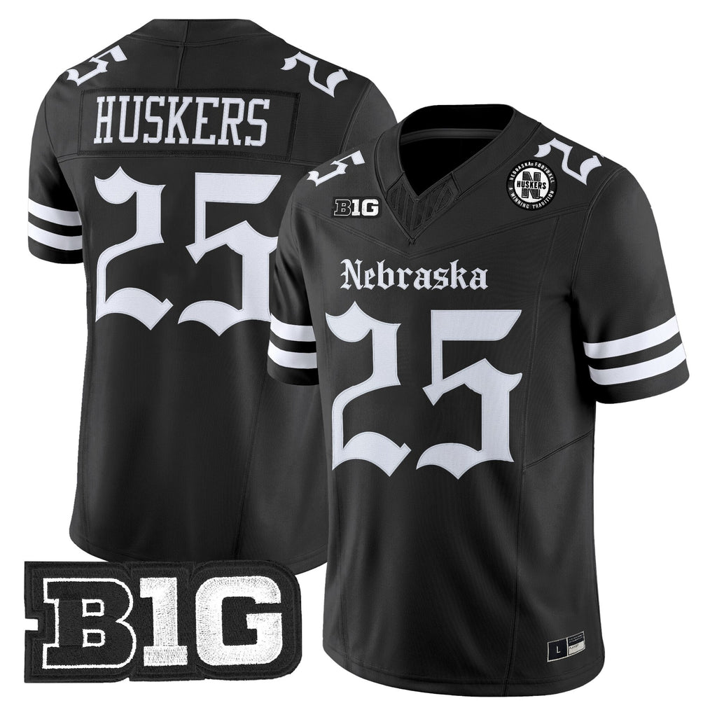 Men's Nebraska Cornhuskers 'Gothic Edition' Vapor Limited Jersey - All Stitched