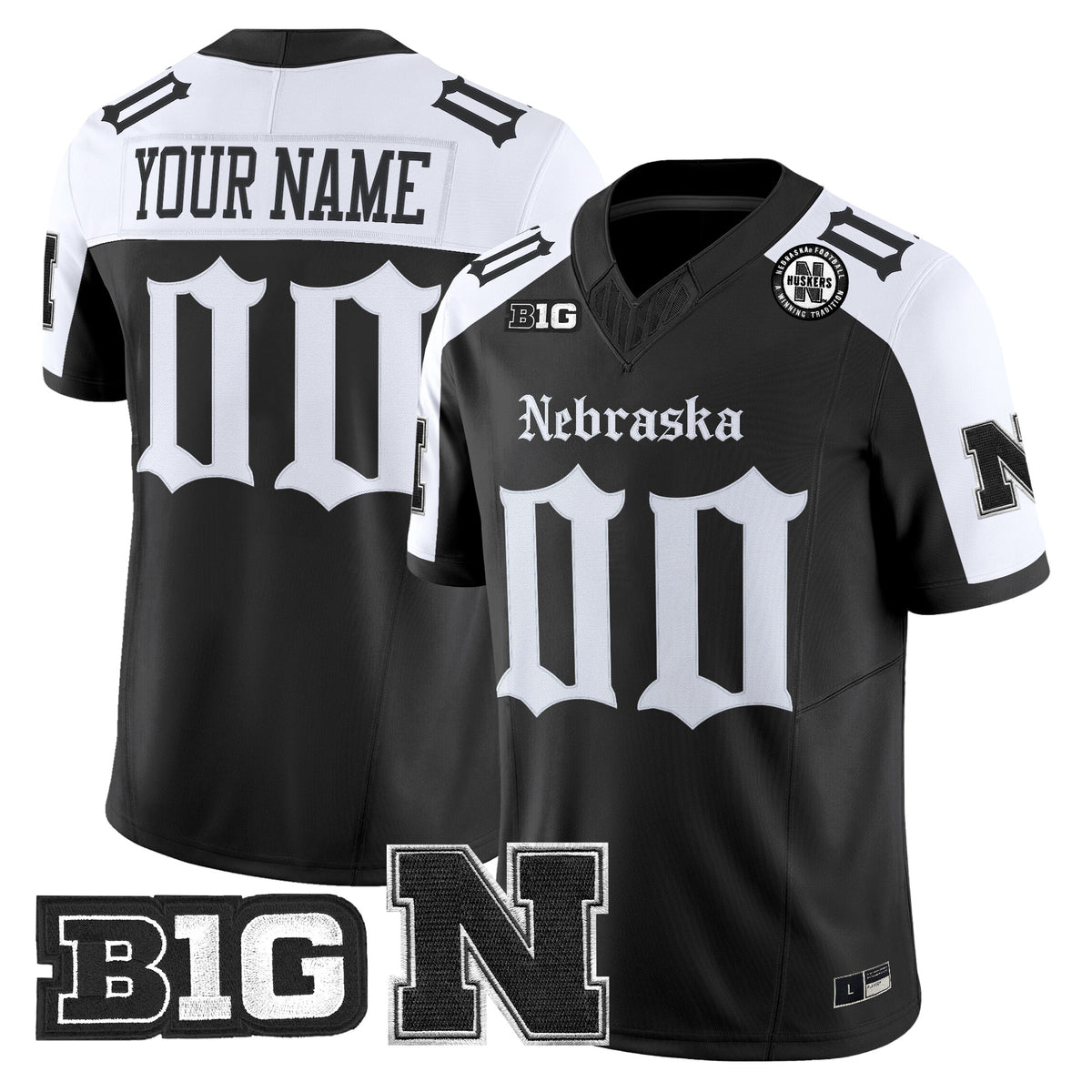 Nebraska Cornhuskers 'Gothic Edition' Vapor Limited Custom Jersey - All Stitched