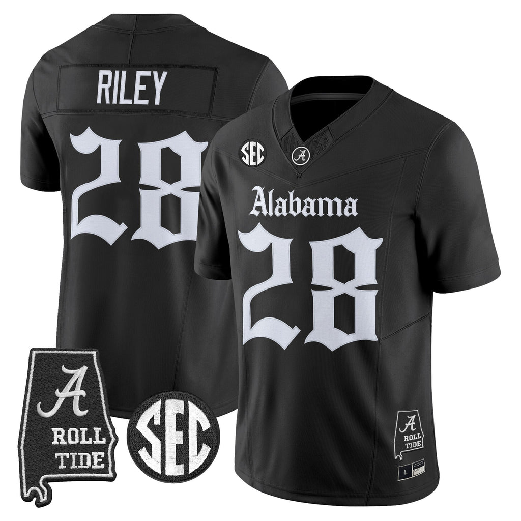 Men's Alabama Crimson Tide 'Gothic Edition' Vapor Limited Jersey - Alabama Map - All Stitched