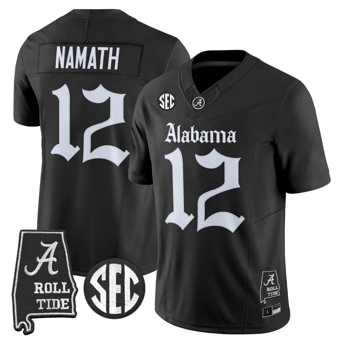 Men's Alabama Crimson Tide 'Gothic Edition' Vapor Limited Jersey - Alabama Map - All Stitched