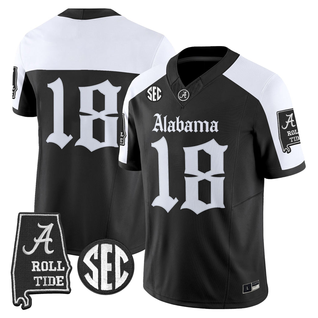 Men's Alabama Crimson Tide 'Gothic Edition' Vapor Limited Jersey - Alabama Map - All Stitched