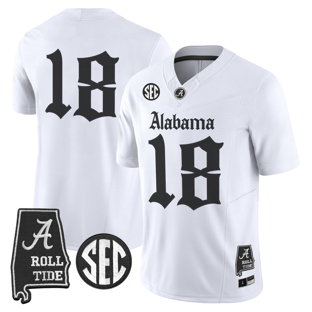 Men's Alabama Crimson Tide 'Gothic Edition' Vapor Limited Jersey - Alabama Map - All Stitched