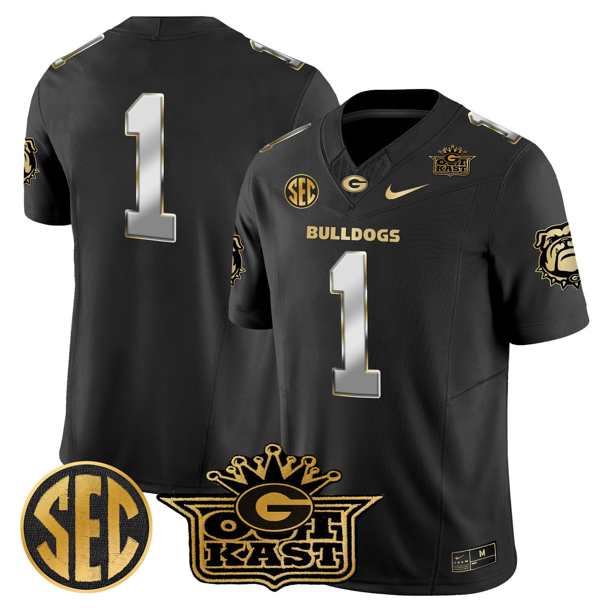 Men's Outkast x Georgia Bulldogs Gold Vapor Limited Jersey - All stitched