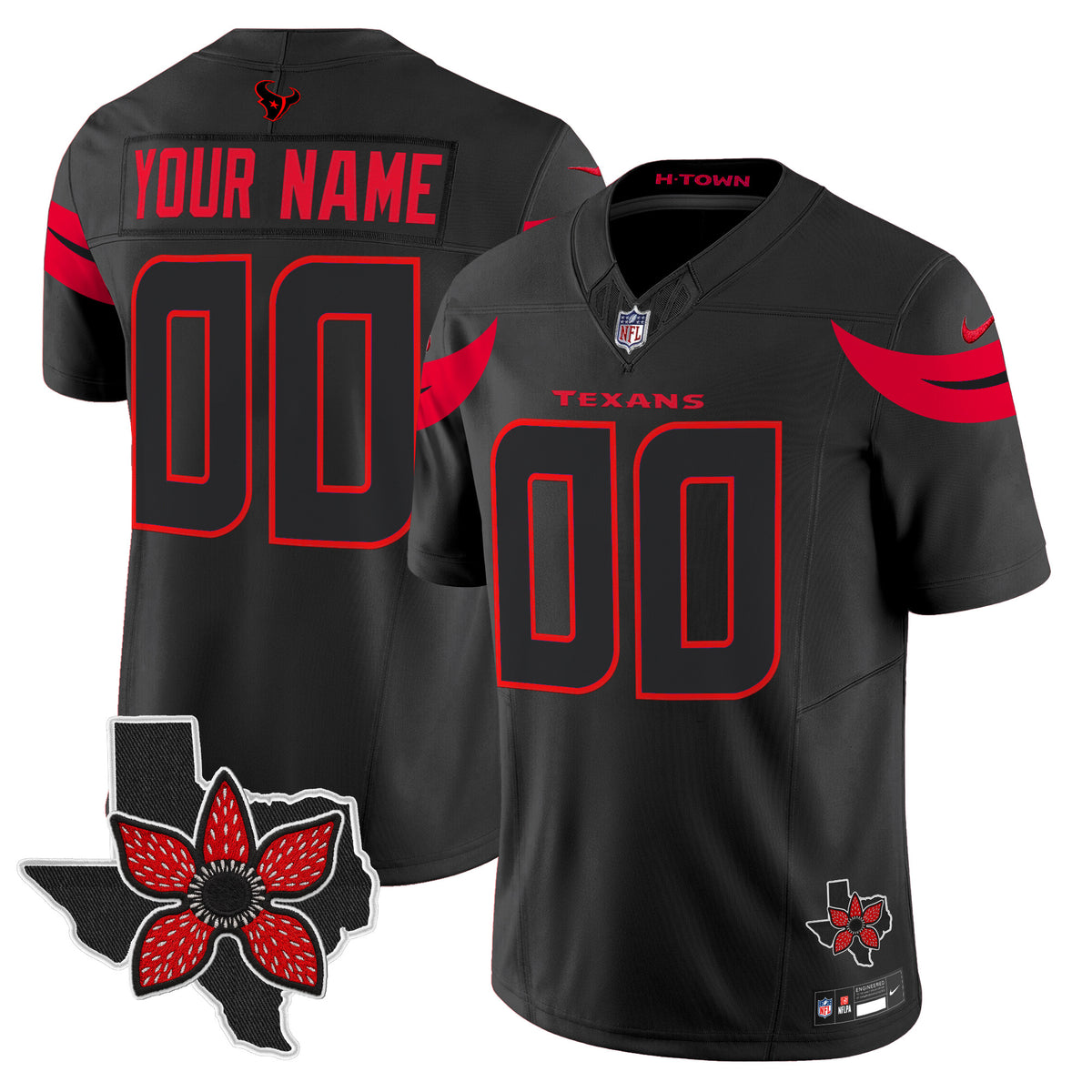 Houston Texans 'Stranger Things Edition' Vapor Limited Custom Jersey - All Stitched