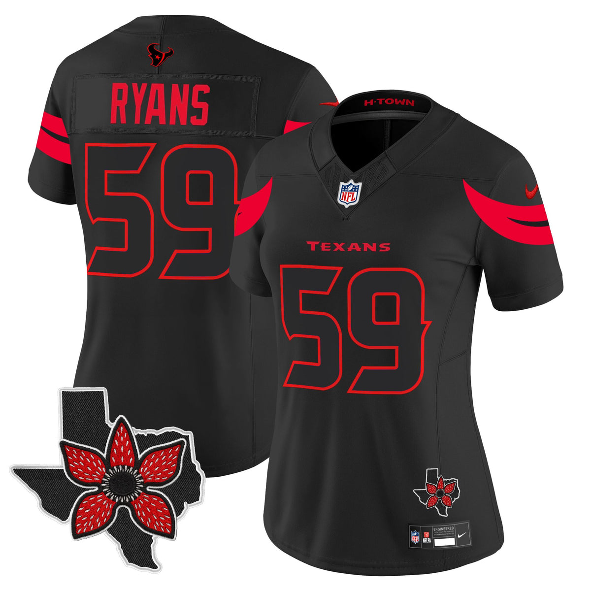 Women's Houston Texans 'Stranger Things Edition' Vapor Limited Jersey - All Stitched
