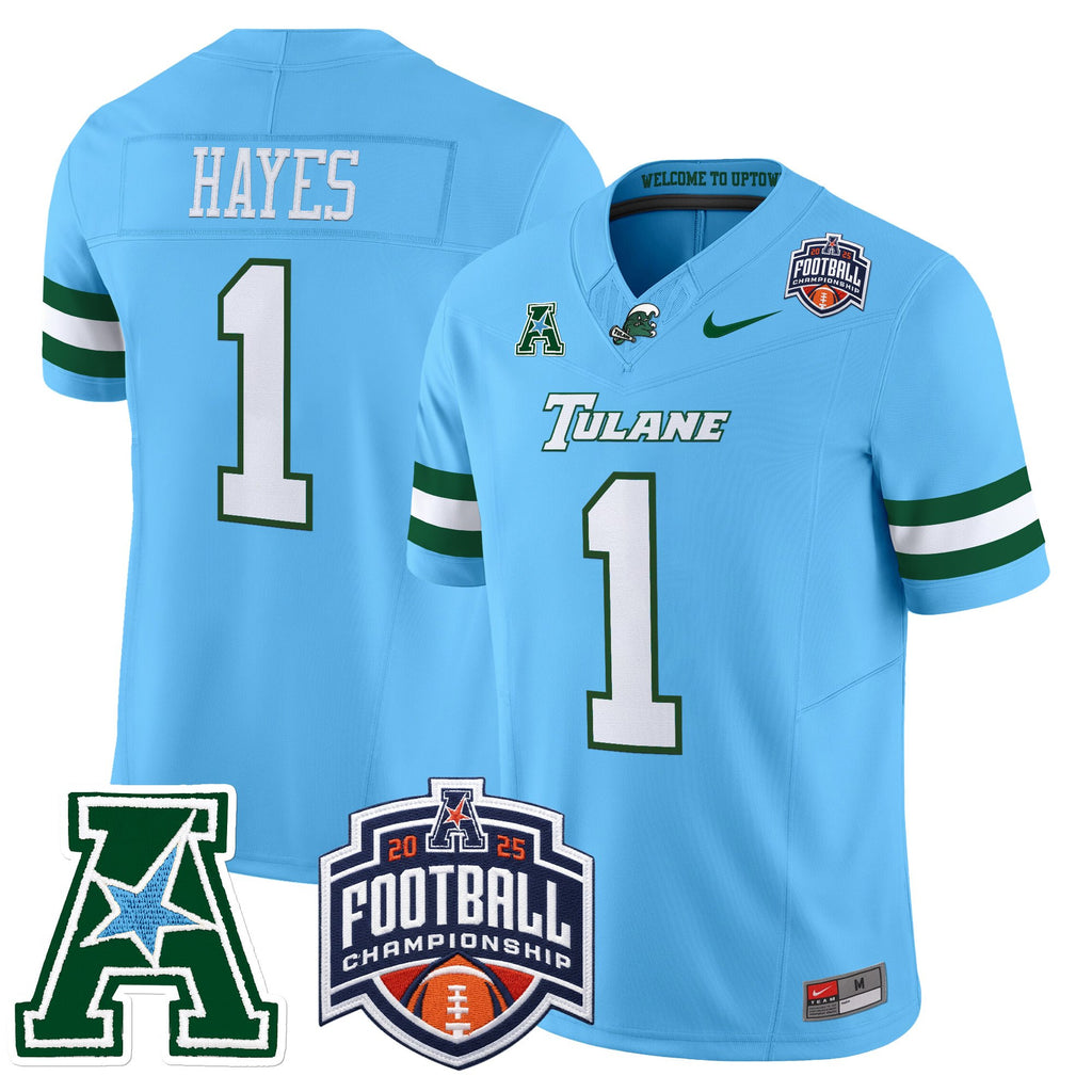 Men's Tulane Green Wave 2025 AAC Championship Vapor Limited Jersey - All Stitched