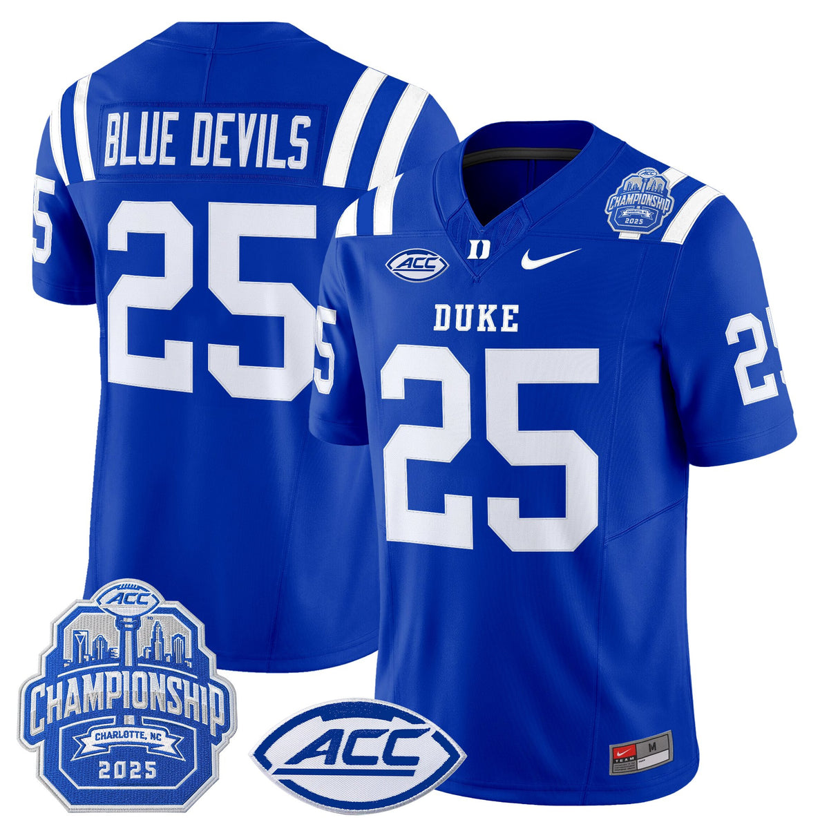 Men's Duke Blue Devils 2025 ACC Championship Vapor Limited Jersey - All Stitched