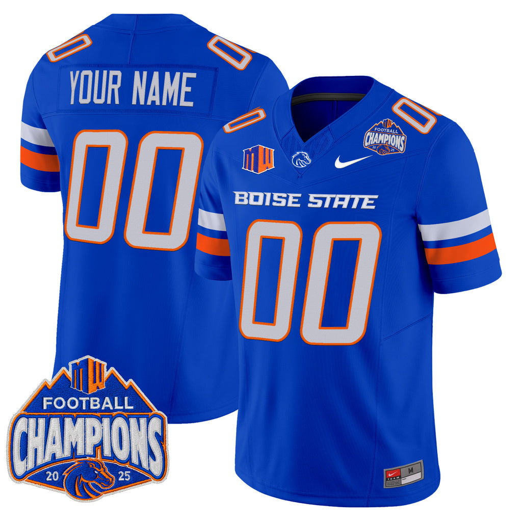 Boise State Broncos 2025 Mountain West Football Champions Vapor Limited Custom Jersey - All Stitched