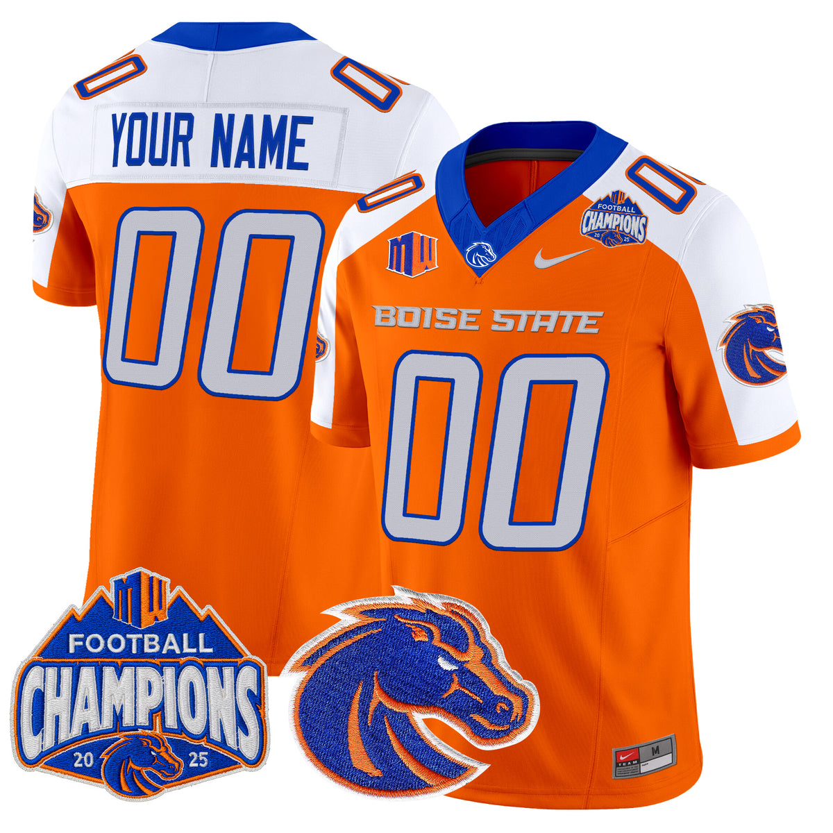Boise State Broncos 2025 Mountain West Football Champions Vapor Limited Custom Jersey - All Stitched