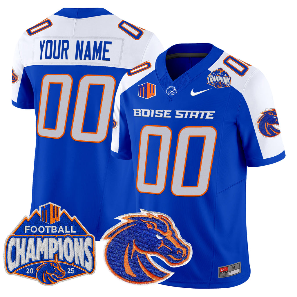 Boise State Broncos 2025 Mountain West Football Champions Vapor Limited Custom Jersey - All Stitched