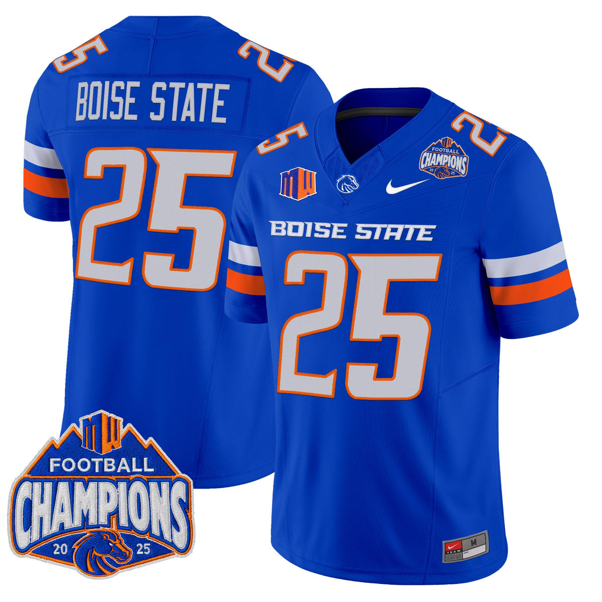 Men's Boise State Broncos 2025 Mountain West Football Champions Vapor Limited Jersey - All Stitched