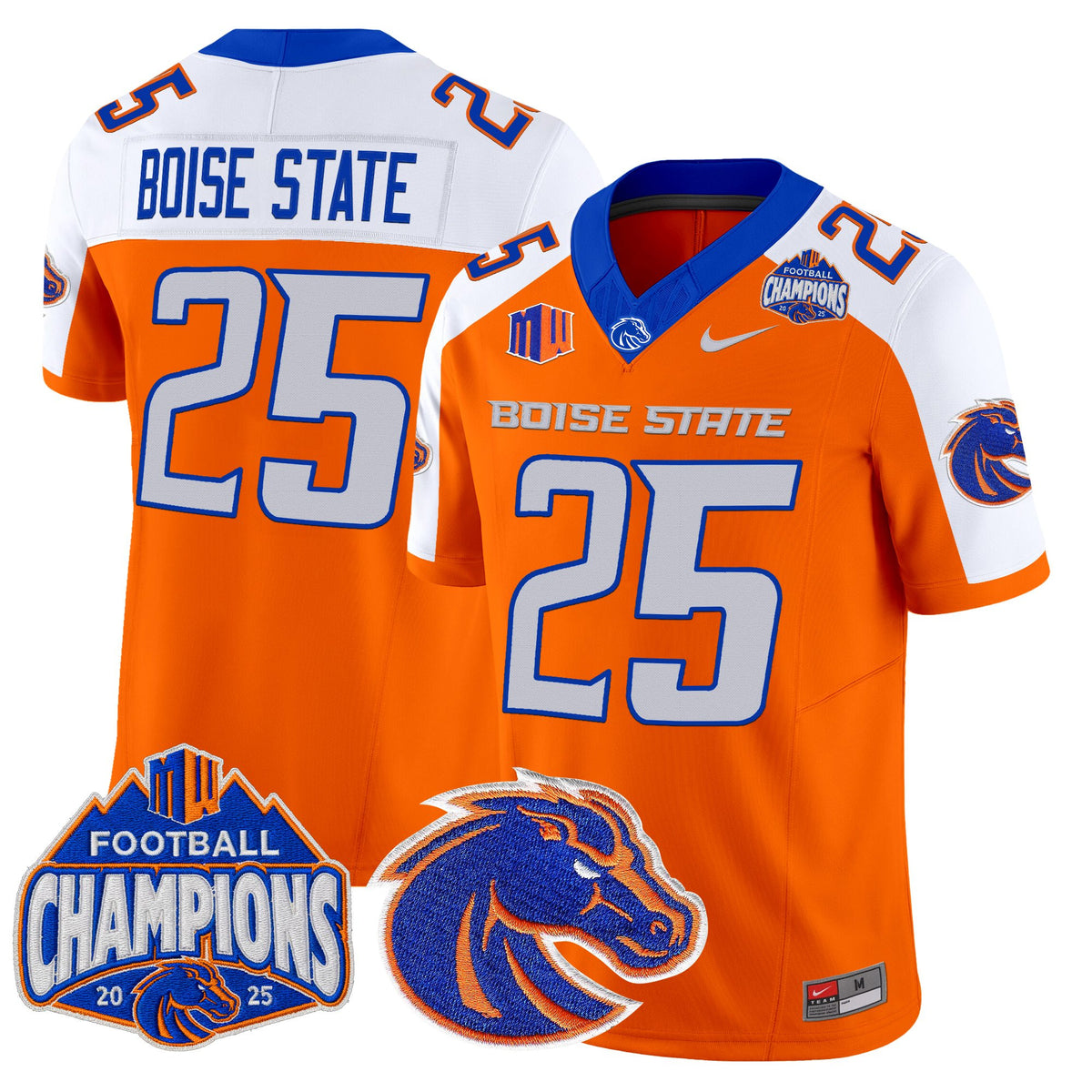 Men's Boise State Broncos 2025 Mountain West Football Champions Vapor Limited Jersey - All Stitched