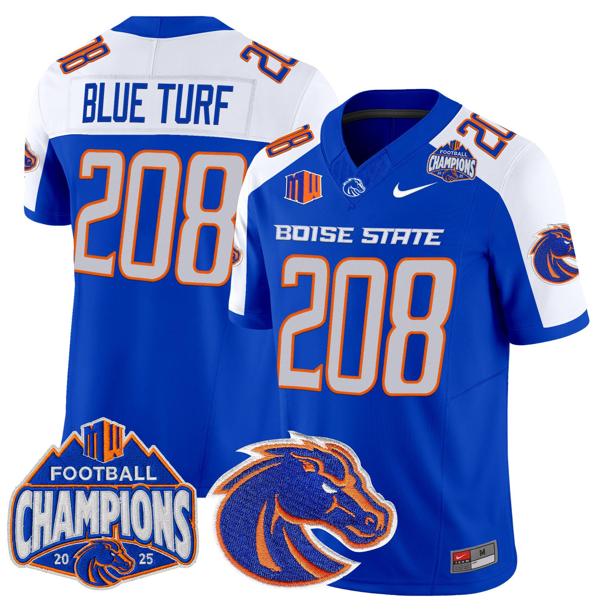 Men's Boise State Broncos 2025 Mountain West Football Champions Vapor Limited Jersey - All Stitched