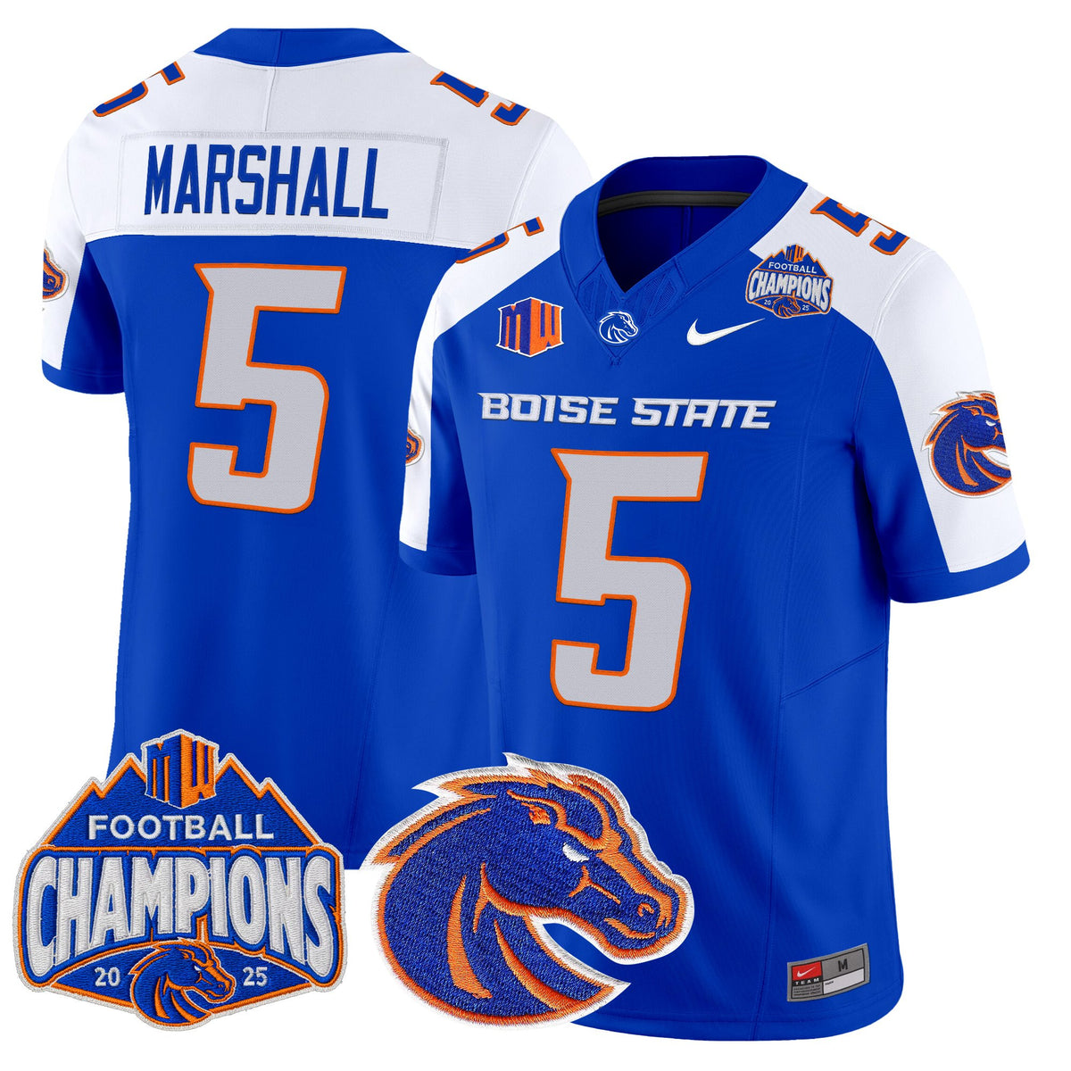 Men's Boise State Broncos 2025 Mountain West Football Champions Vapor Limited Jersey - All Stitched