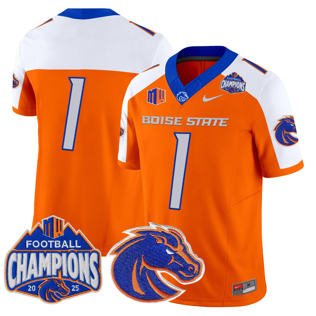 Men's Boise State Broncos 2025 Mountain West Football Champions Vapor Limited Jersey - All Stitched