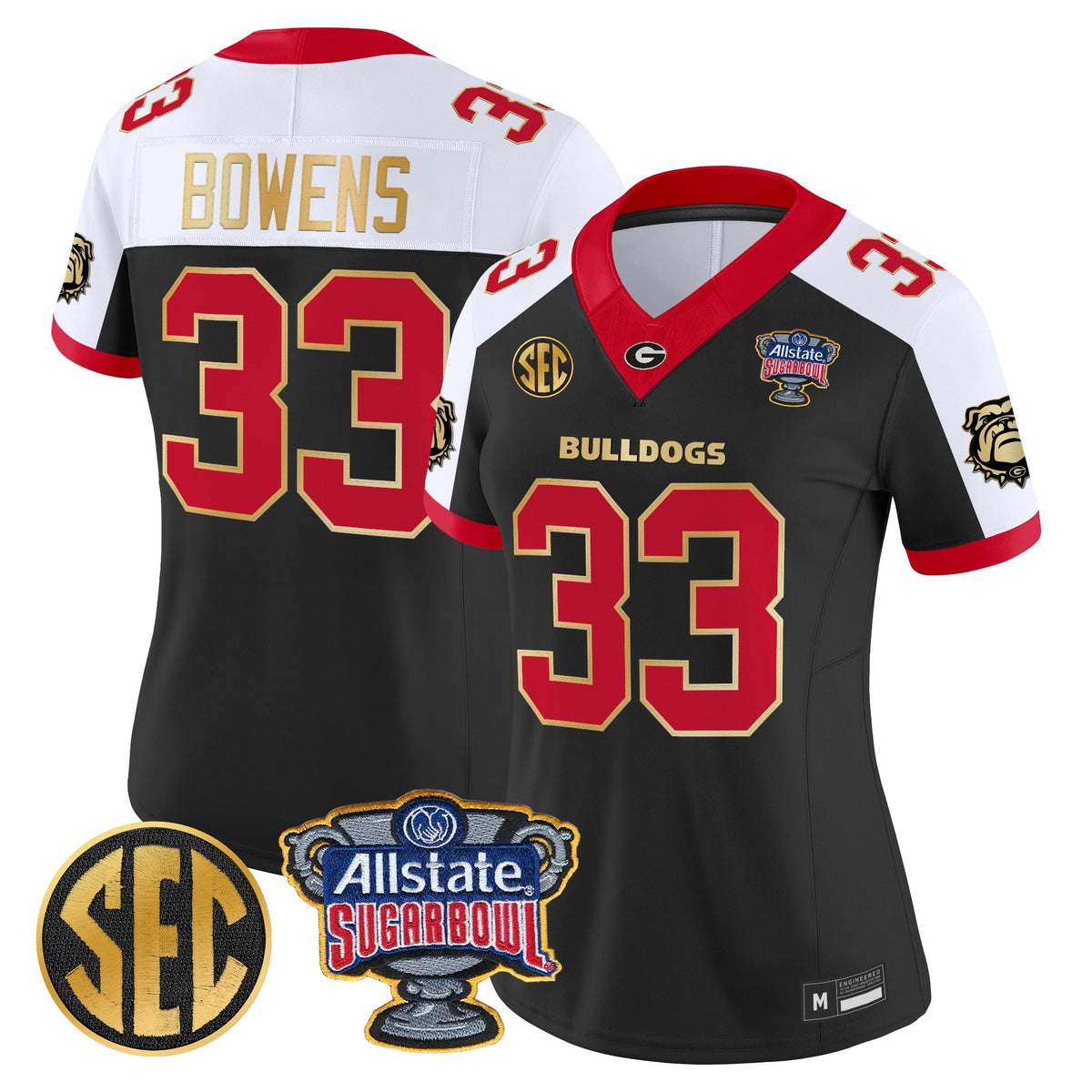 Women's Georgia Bulldogs Sugar Bowl Patch Vapor Limited Jersey - All Stitched