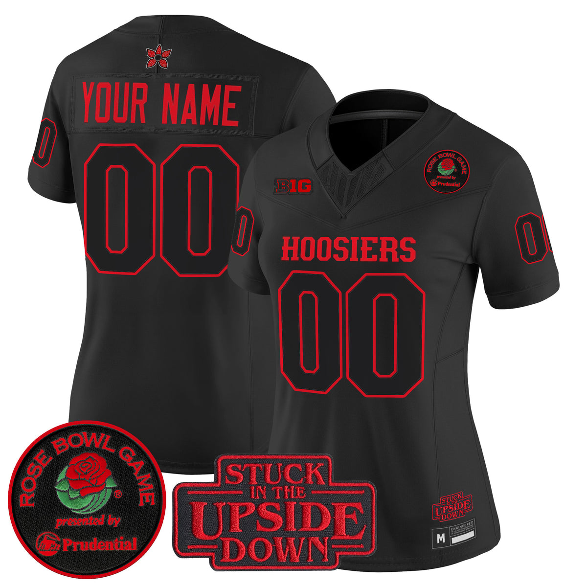 Indiana Hoosiers 'Stranger Things Edition' Vapor Limited Custom Jersey - 2025 Rose Bowl Patch - All Stitched