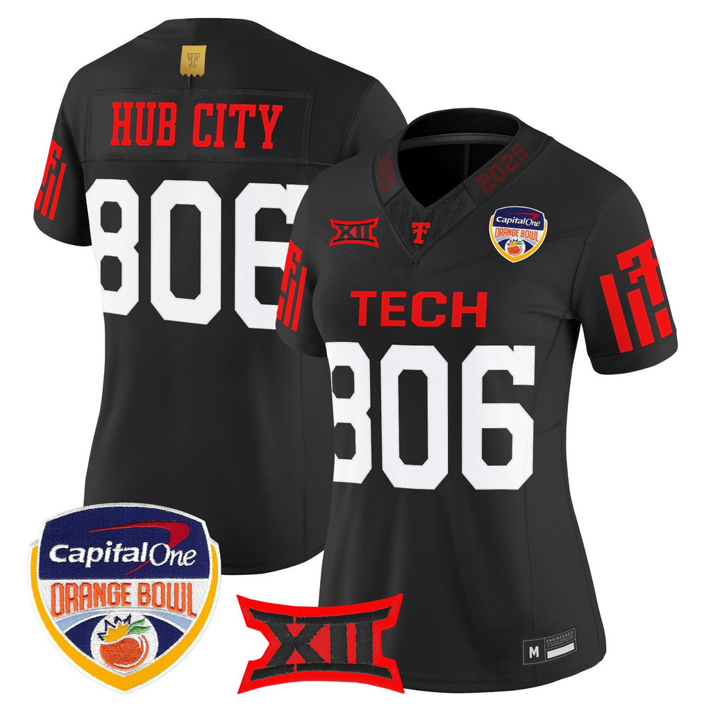 Women's Texas Tech Red Raiders 2025 Orange Bowl Vapor Limited Jersey - All Stitched