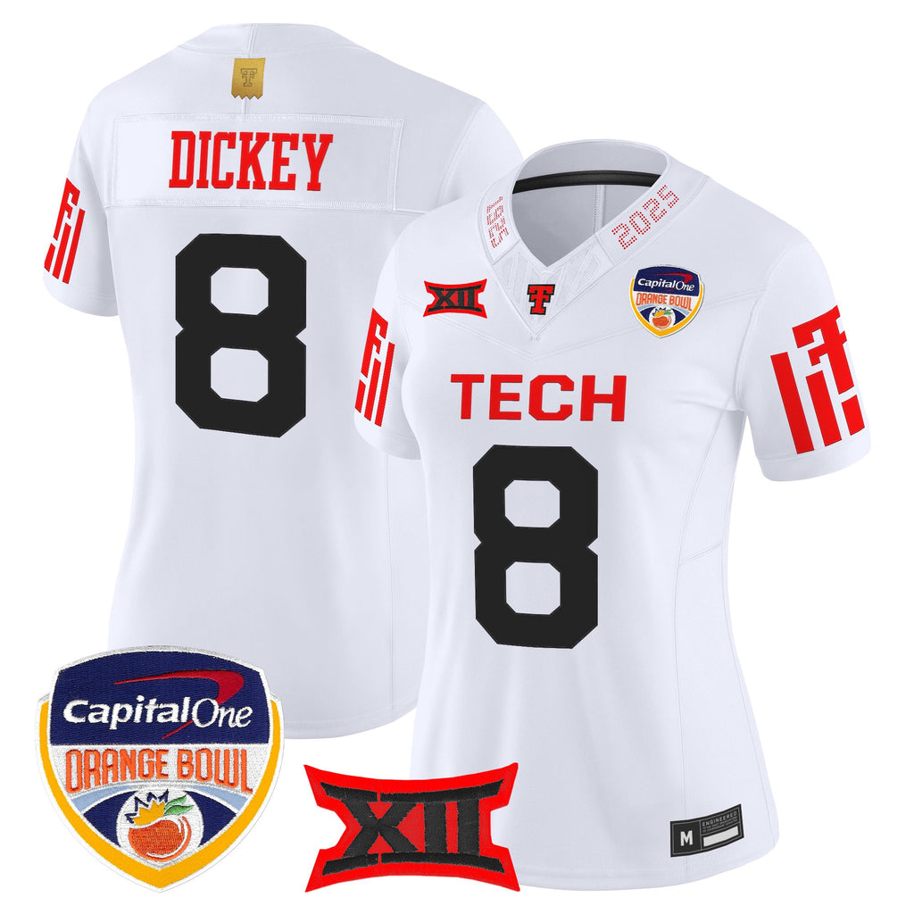 Women's Texas Tech Red Raiders 2025 Orange Bowl Vapor Limited Jersey - All Stitched
