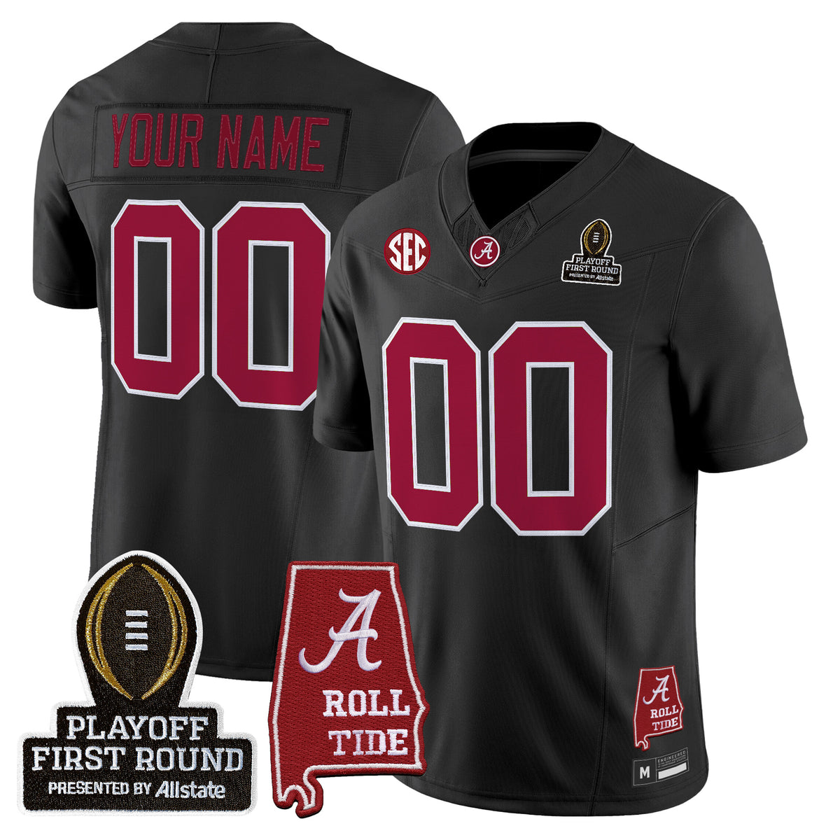 Alabama Crimson Tide 2025 Playoff First Round Vapor Limited Custom Jersey - All Stitched