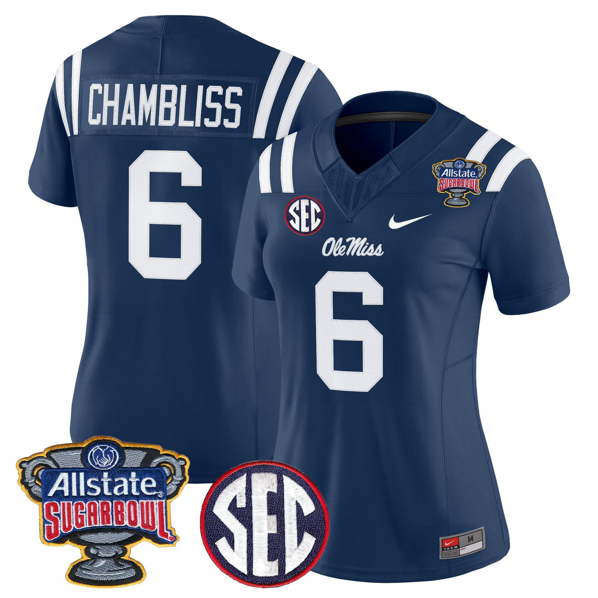Women's Ole Miss Rebels 2026 Sugar Bowl Vapor Limited Jersey - All Stitched
